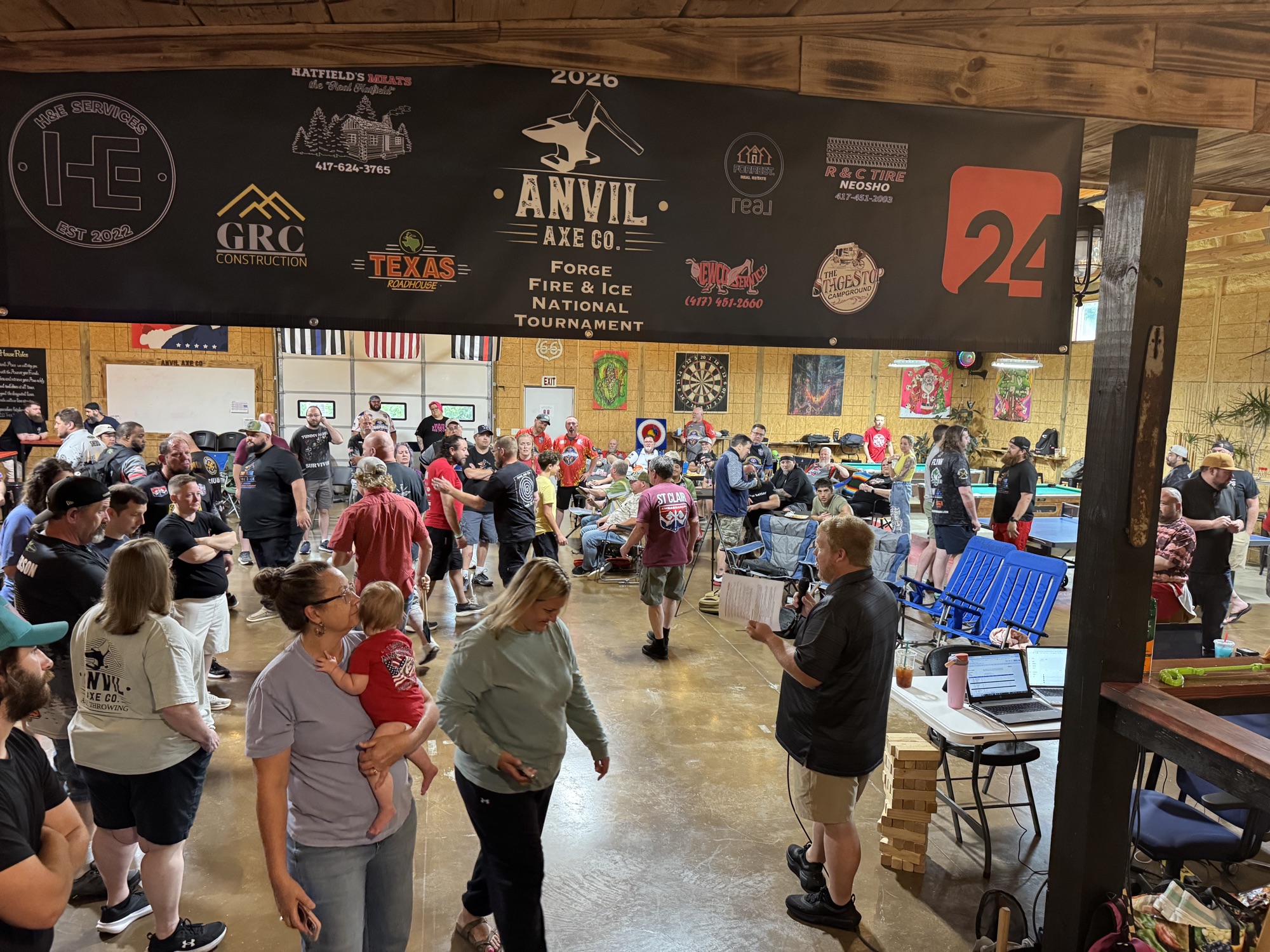Tournament day at Anvil Axe Co.